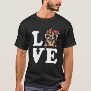 Ik hou van mijn Chihuahua Bandana zonnebrillen Hon T-shirt