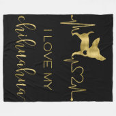 Ik hou van mijn Chihuahua Black Fleece Blankets (Voorkant (Horizontaal))