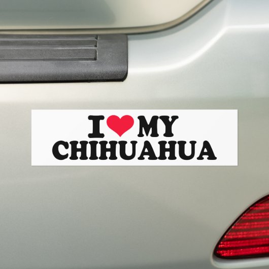 Ik hou van mijn Chihuahua Bumpersticker (Op auto)