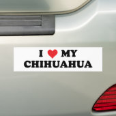 Ik hou van mijn Chihuahua Bumpersticker (Op auto)
