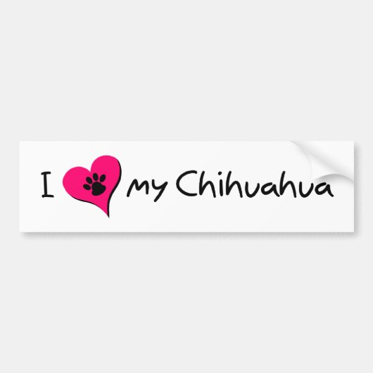 Ik hou van mijn Chihuahua Bumpersticker (Voorkant)