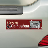 Ik hou van mijn Chihuahua Bumpersticker (Op auto)
