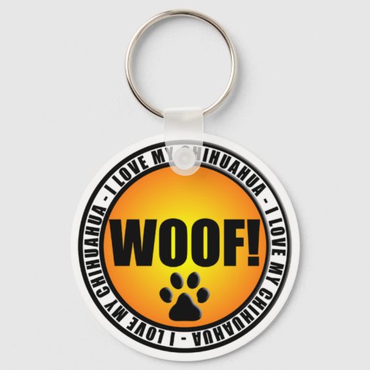 Ik hou van mijn Chihuahua! Button Sleutelhanger (Voorkant)