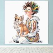 ik hou van mijn chihuahua canvas afdruk (Insitu (Houten vloer))