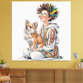 ik hou van mijn chihuahua canvas afdruk (Insitu (Woonkamer))