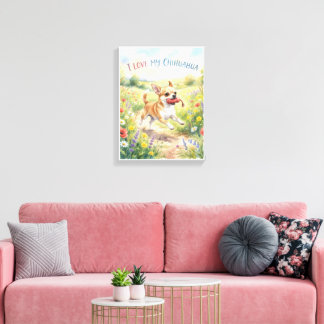 Ik hou van mijn Chihuahua Canvas Print