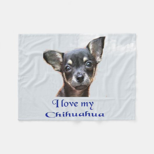 Ik hou van mijn chihuahua fleece deken (Voorkant (Horizontaal))