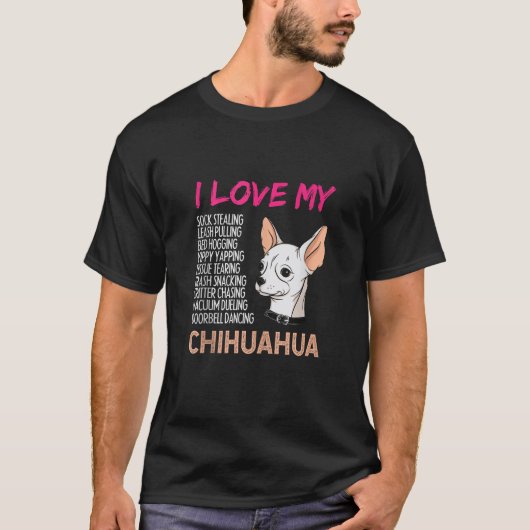 Ik hou van mijn chihuahua grappige oma Hondenliefh T-shirt (Voorkant)