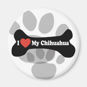 Ik hou van mijn chihuahua - hondenbot magneet