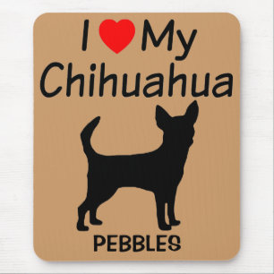 Ik hou van mijn Chihuahua Hondenras Mousepad Muismat