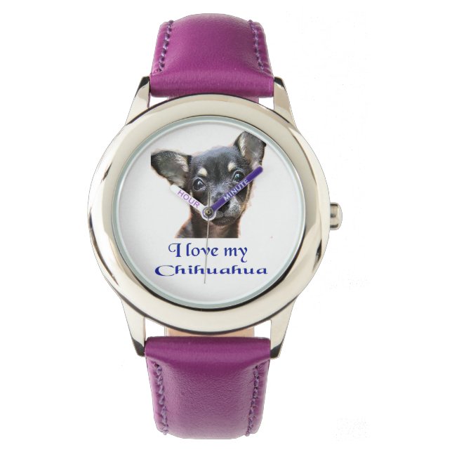 Ik hou van mijn Chihuahua Horloge (Voorkant)