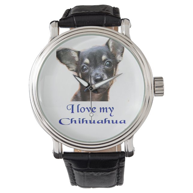 Ik hou van mijn Chihuahua Horloge (Voorkant)