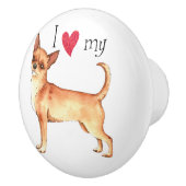 Ik hou van mijn Chihuahua Keramische Knop (Rechts)