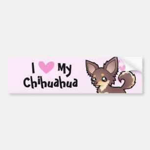 Ik hou van mijn Chihuahua (lange jas) Bumpersticker