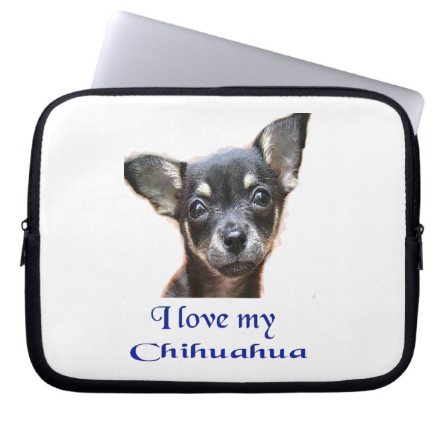 Ik hou van mijn Chihuahua Laptop Sleeve (Voorkant)