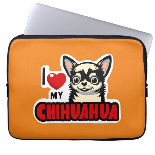 Ik hou van mijn Chihuahua Laptop Sleeve (Voorkant)