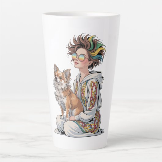 ik hou van mijn chihuahua latte mok (Voorkant)