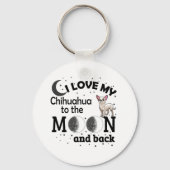 Ik hou van mijn Chihuahua naar de maan en de rug S Sleutelhanger (Voorkant)