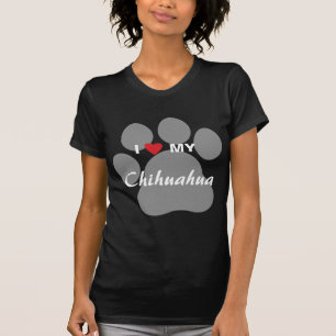 Ik hou van mijn Chihuahua Pawprint T-shirt