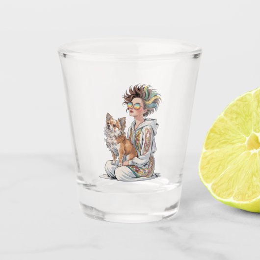 ik hou van mijn chihuahua shot glas (Voorkant)