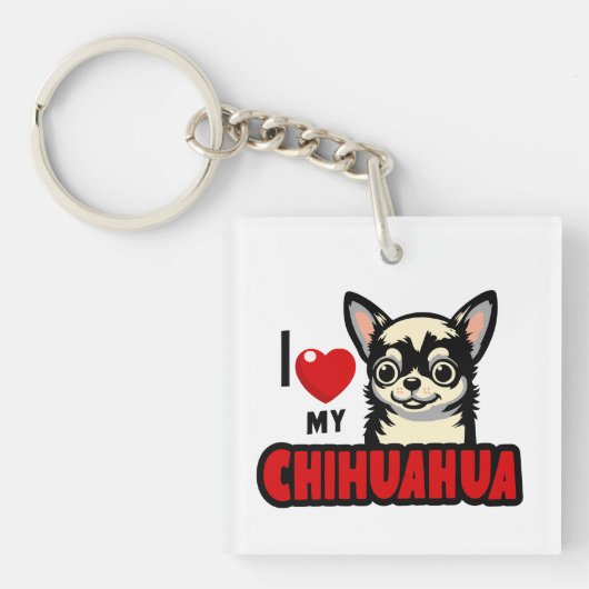 Ik hou van mijn Chihuahua Sleutelhanger (voorkant)