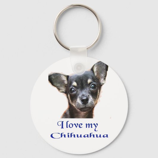 Ik hou van Mijn Chihuahua Sleutelhanger (Voorkant)