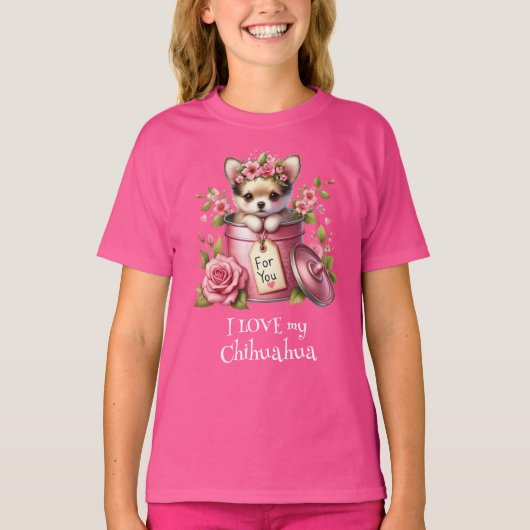 IK HOU VAN mijn Chihuahua T-shirt (Voorkant)