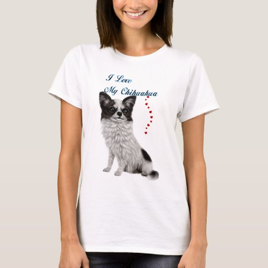 Ik hou van mijn Chihuahua. T-shirt (Voorkant)