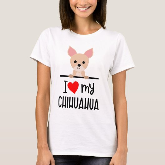 Ik hou van mijn Chihuahua T-shirt (Voorkant)