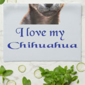 Ik hou van mijn chihuahua theedoek (Gevouwen)
