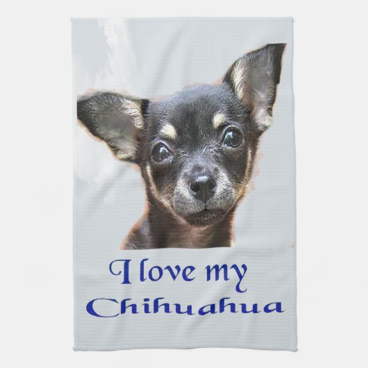 Ik hou van mijn chihuahua theedoek (Verticaal)