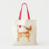 Ik hou van mijn Chihuahua Tote Bag (Voorkant)