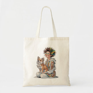ik hou van mijn chihuahua tote bag