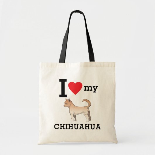 Ik hou van mijn Chihuahua Tote Bag (Voorkant)