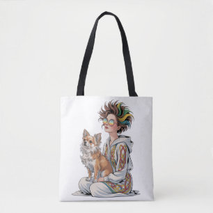 ik hou van mijn chihuahua tote bag