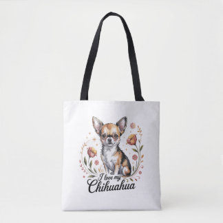 Ik hou van mijn chihuahua tote bag