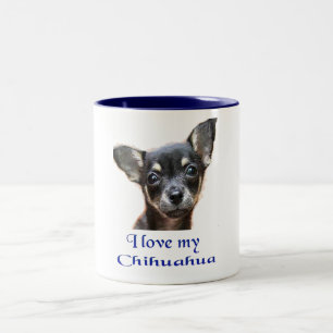 Ik hou van mijn Chihuahua Tweekleurige Koffiemok