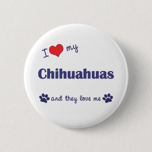 Ik hou van mijn Chihuahuas (meerdere honden) Ronde Button 5,7 Cm