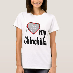 Ik hou van mijn Chinchilla Schattige Rode Hart Fot T-shirt