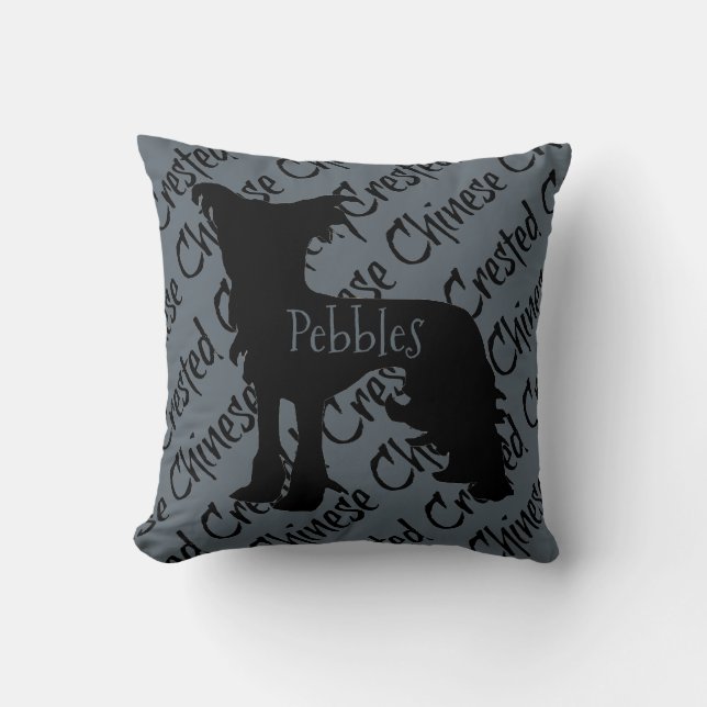 Ik hou van mijn Chinese Crested Dog Pillow Kussen (Voorkant)
