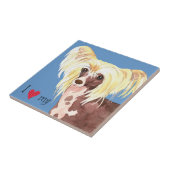 Ik hou van mijn Chinese Crested Tegeltje (Zijkant)