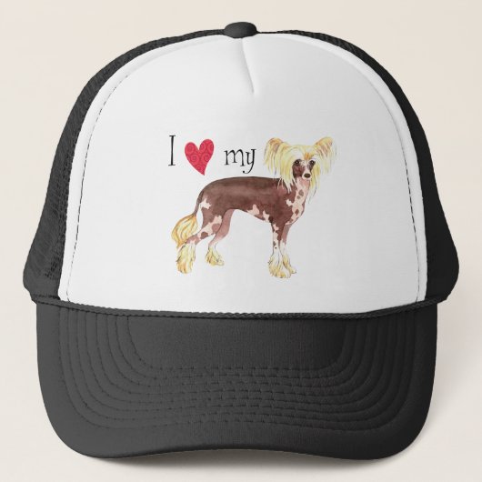 Ik hou van mijn Chinese Crested Trucker Pet (Voorkant)
