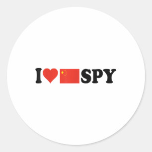 Ik hou van mijn Chinese spion, ik hart Chinese spi Ronde Sticker