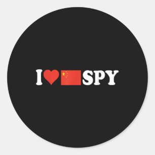 Ik hou van mijn Chinese spion, ik hart Chinese spi Ronde Sticker