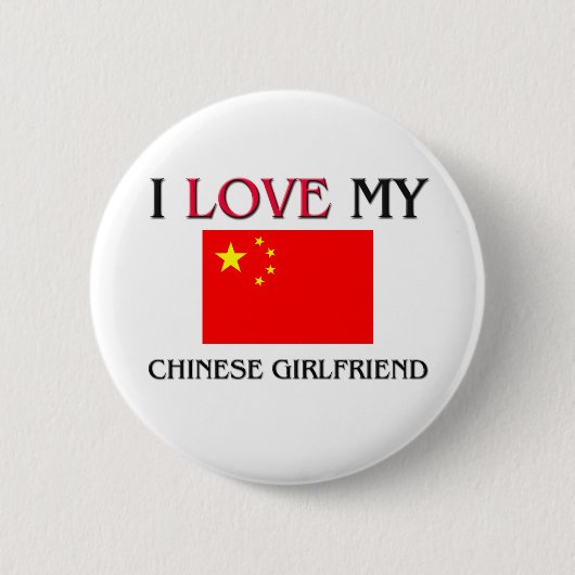 Ik hou van mijn Chinese Vriendin Ronde Button 5,7 Cm (Voorkant)