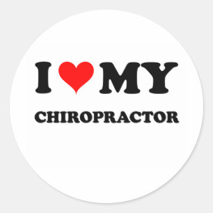 Ik hou van mijn chiropractor ronde sticker