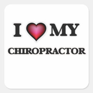 Ik hou van mijn chiropractor vierkante sticker