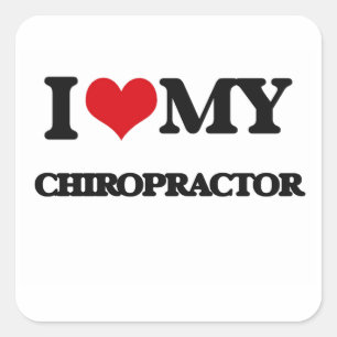 Ik hou van mijn chiropractor vierkante sticker