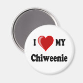 Ik hou van mijn Chiweenie Dog Magneet (Voorkant / Achterkant)