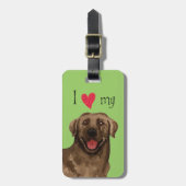 Ik hou van mijn chocolade lab bagagelabel (Voorkant verticaal)